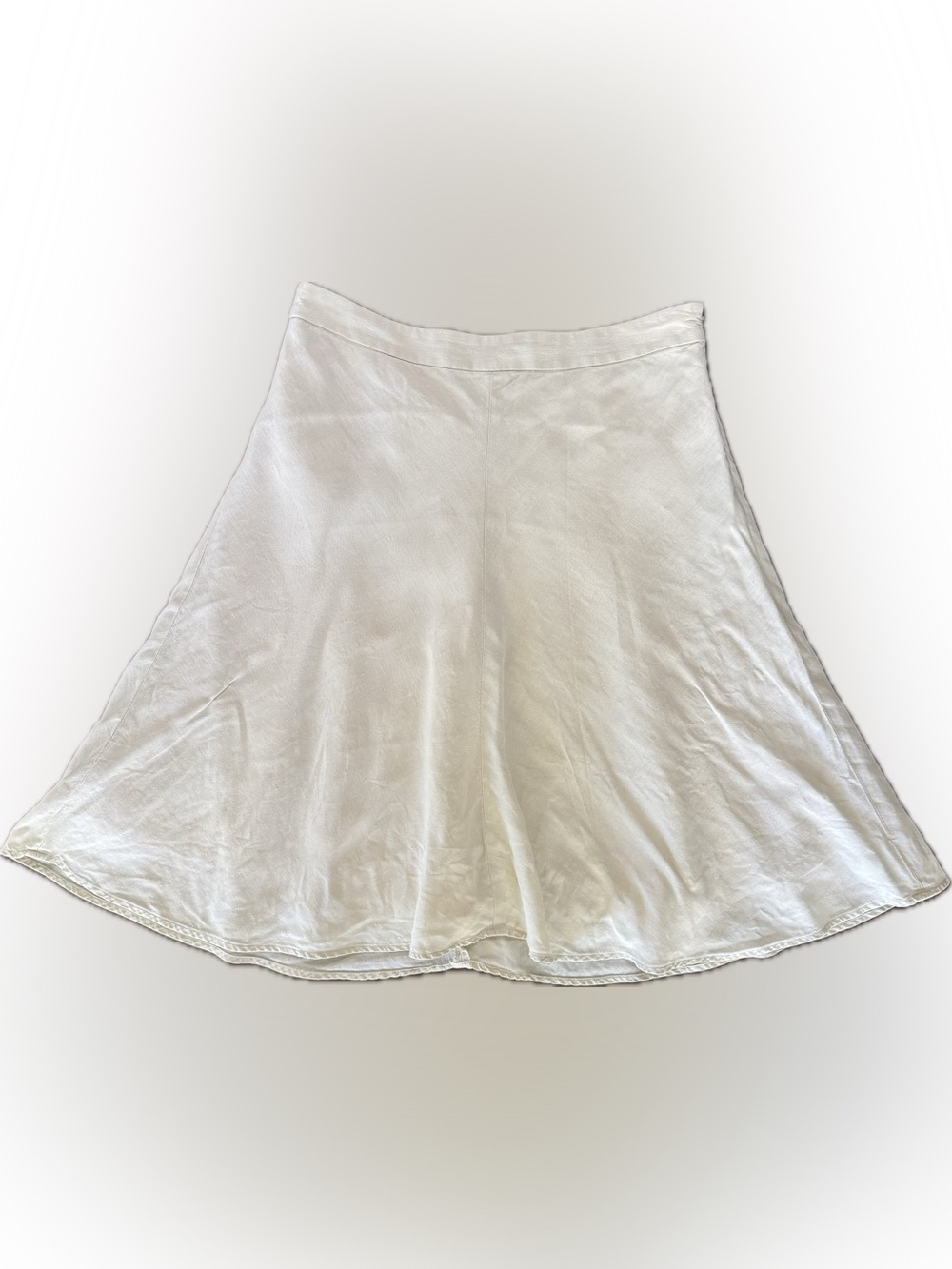 BANANA REPUBLIC 100% LINEN SKIRT A LINE FULLY LINED COTTON 2 IVORY SMALL 447213